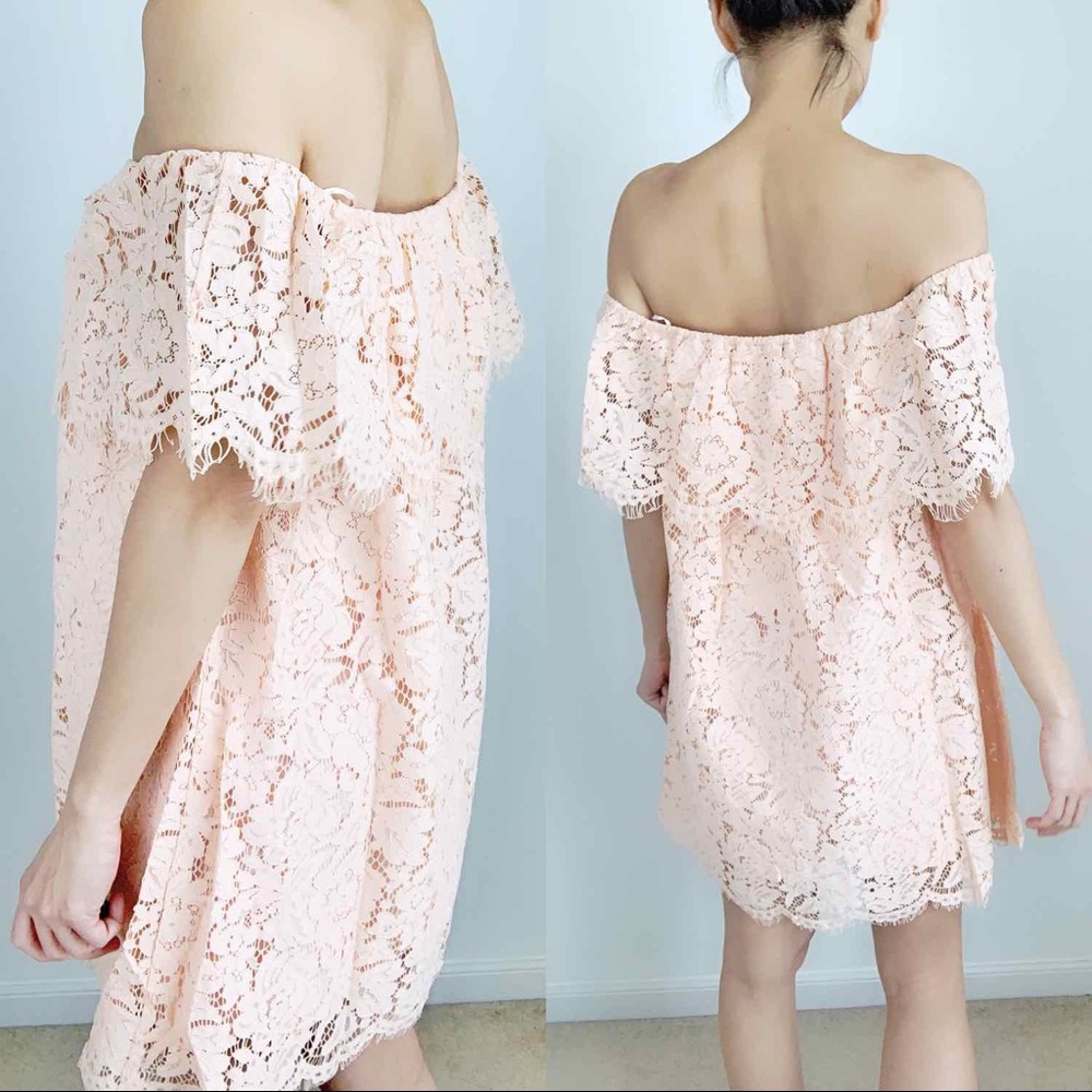 LACE EYELASH OFF SHOULDER DRESS - Picture 5 of 8